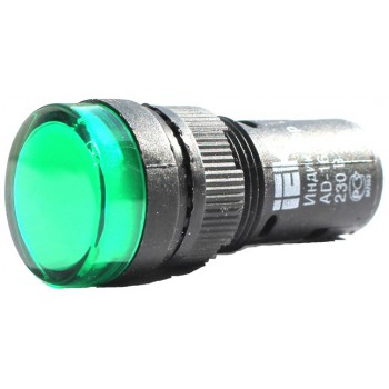 Светосигнальный индикатор зеленый AD16DS матрица d16 мм 230 В AC ИЭК
